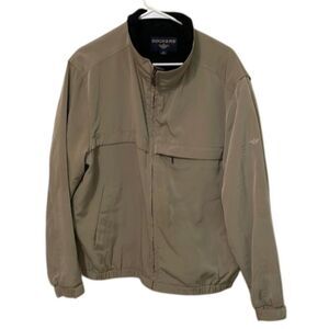 Dockers Tan Full Zip Bomber Jacket Mens Size Medium Lined